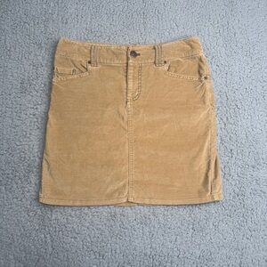 American Eagle tan mini skirt stretch corduroy cotton size XS khaki casual Y2K